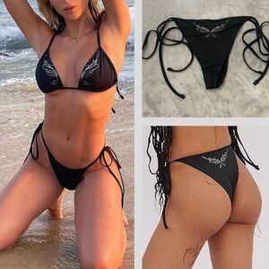 New! Frankie's Bikinis Butterfly Micro String Swim Bikini Bottom 1648